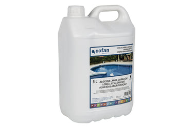 Cofan – Algicida Piscina Larga Duración | Con Efecto Abrillantador | 5 Litros | Sin Espuma